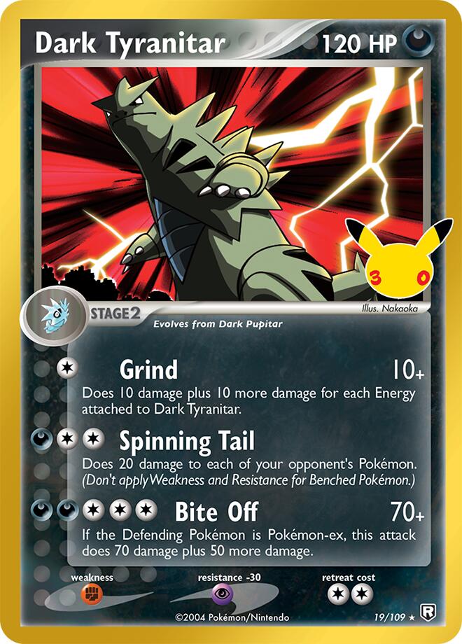 Dark Tyranitar 19/109 Classic Collection 30th Celebration Classic Collection Pokémon card