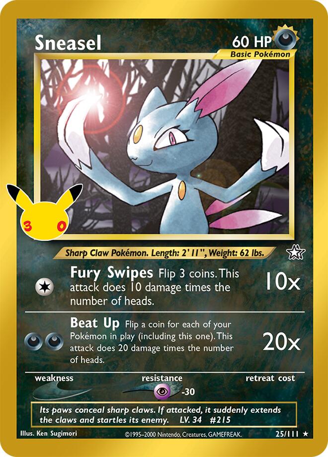 Sneasel 25/111 Classic Collection 30th Celebration Classic Collection Pokémon card