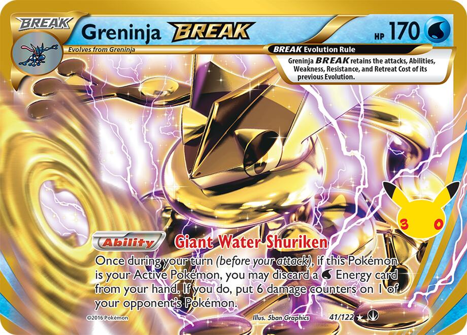 Greninja BREAK 41/122 Classic Collection 30th Celebration Classic Collection Pokémon card