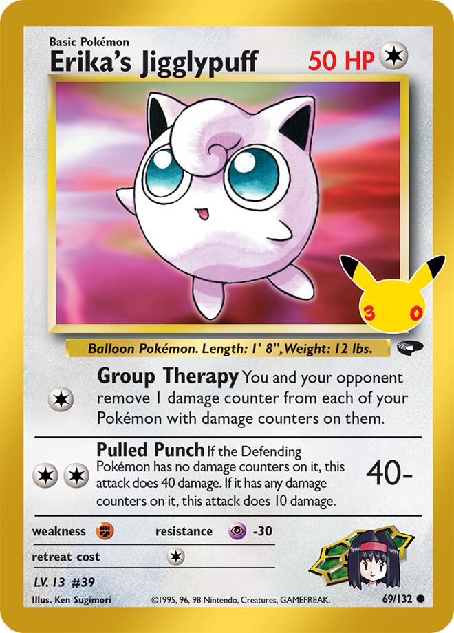 Erika's Jigglypuff 69/132 Classic Collection 30th Celebration Classic Collection Pokémon card