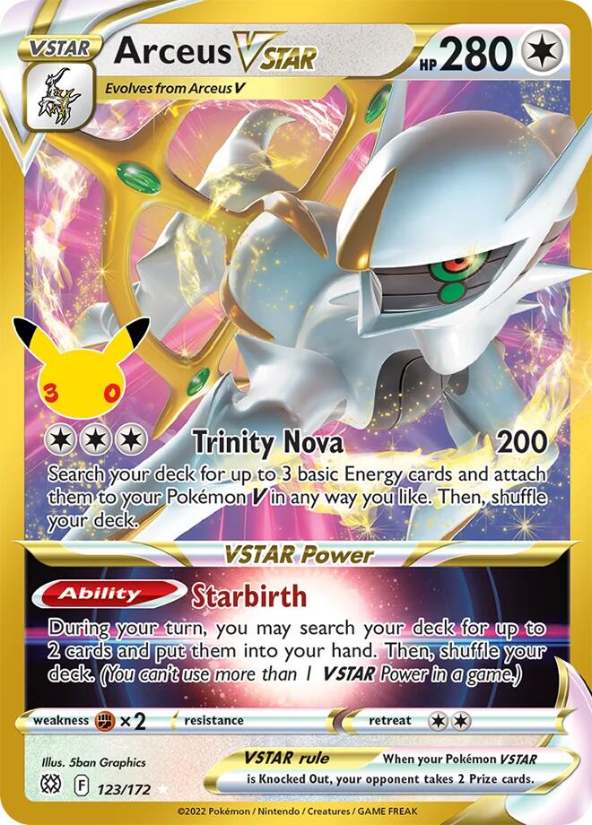 Arceus VSTAR 123/172 Classic Collection 30th Celebration Classic Collection Pokémon card