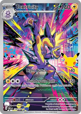 Toxtricity - 134/128 134/128 Illustration Rare 30th Celebration Pokémon card