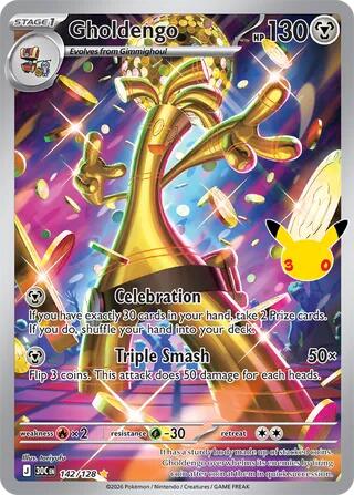 Gholdengo - 142/128 142/128 Illustration Rare 30th Celebration Pokémon card
