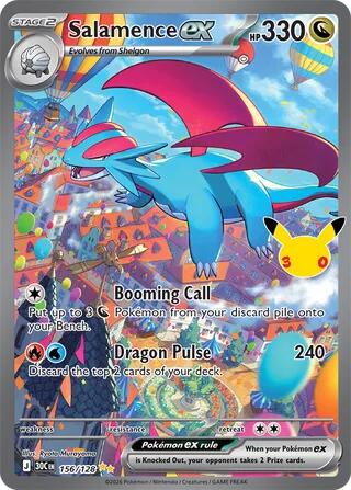 Salamence ex - 156/128 156/128 Special Illustration Rare 30th Celebration Pokémon card