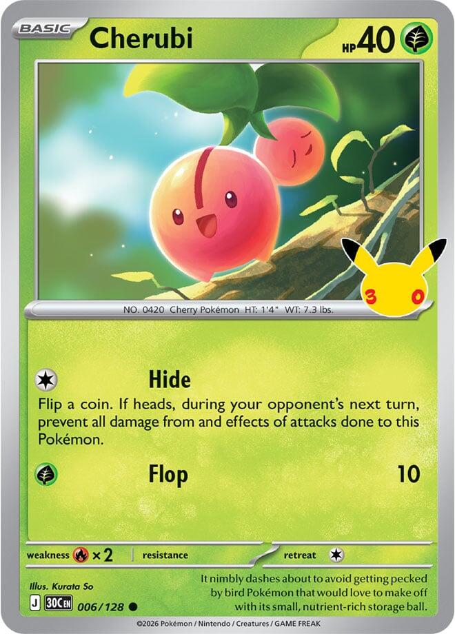 Cherubi 006/128 Common 30th Celebration Pokémon card