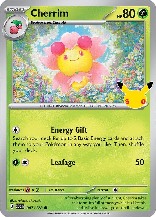 Cherrim 007/128 Common 30th Celebration Pokémon card