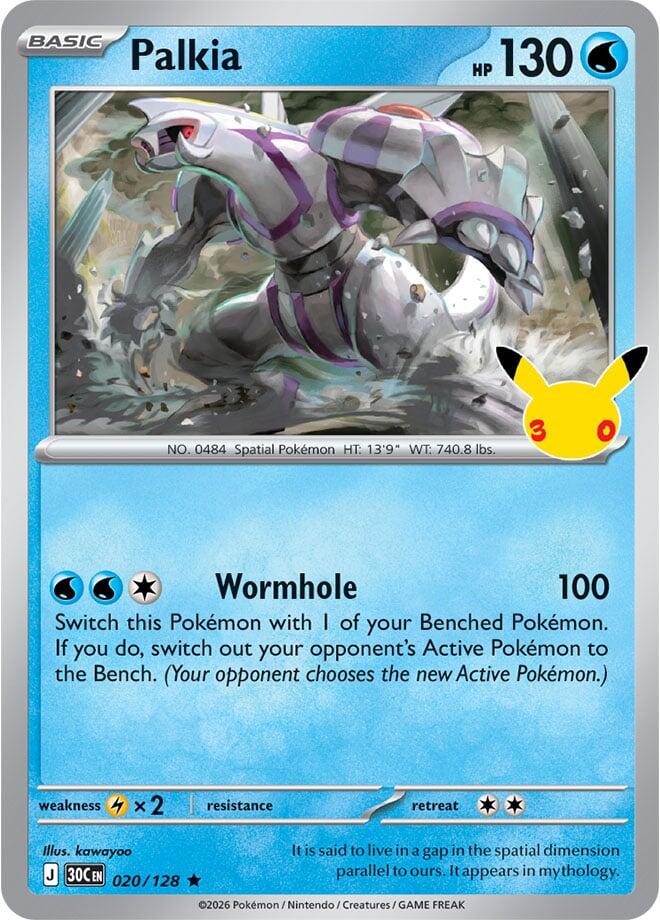 Palkia 020/128 Rare 30th Celebration Pokémon card