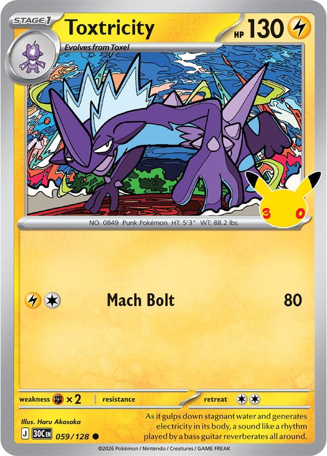 Toxtricity - 059/128 059/128 Common 30th Celebration Pokémon card