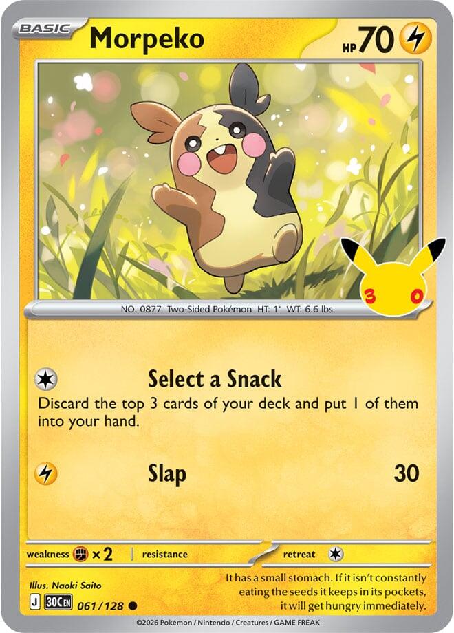 Morpeko - 061/128 061/128 Common 30th Celebration Pokémon card