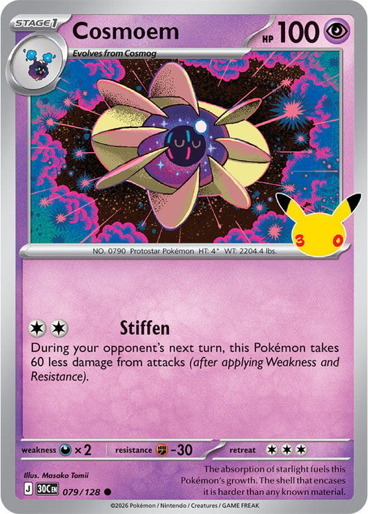 Cosmoem 079/128 Common 30th Celebration Pokémon card