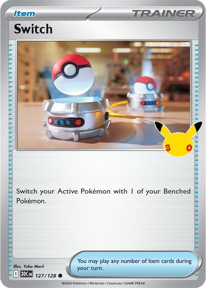 Switch 127/128 Common 30th Celebration Pokémon card