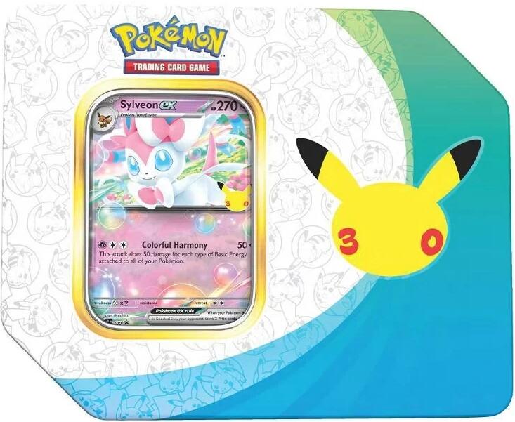 30th Celebration ex Tin [Sylveon ex] (Retail Version) Pokémon card
