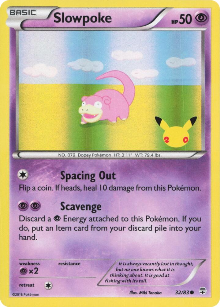 Slowpoke - 32/83 (20th Anniversary) 32/83 Promo Miscellaneous Cards & Products Pokémon card