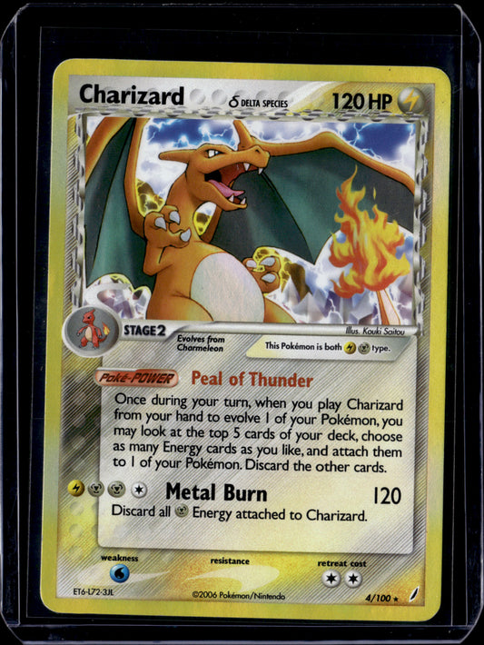 Charizard (Delta Species) Crystal Guardians #4/100 Holofoil Pokémon Card (front)