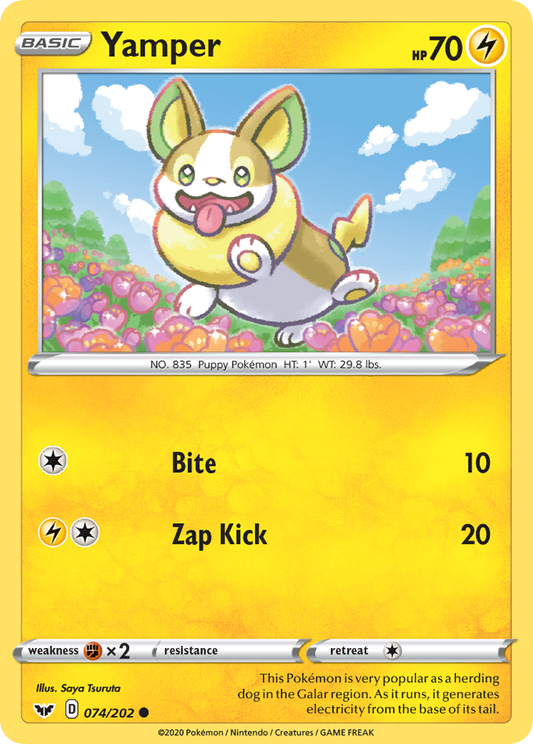 Yamper 074/202 Common Sword & Shield