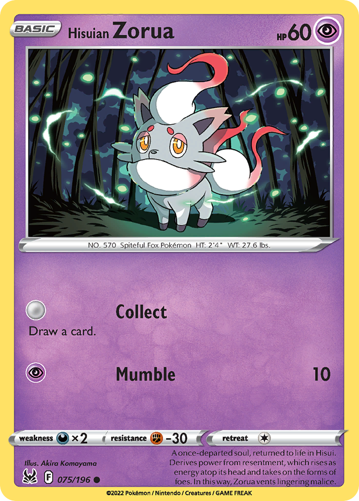 Hisuian Zorua 075/196 Common Lost Origin