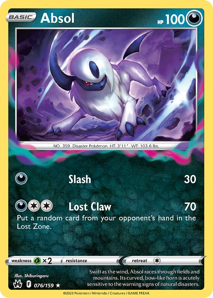 Absol 076/159 Rare Holo Crown Zenith