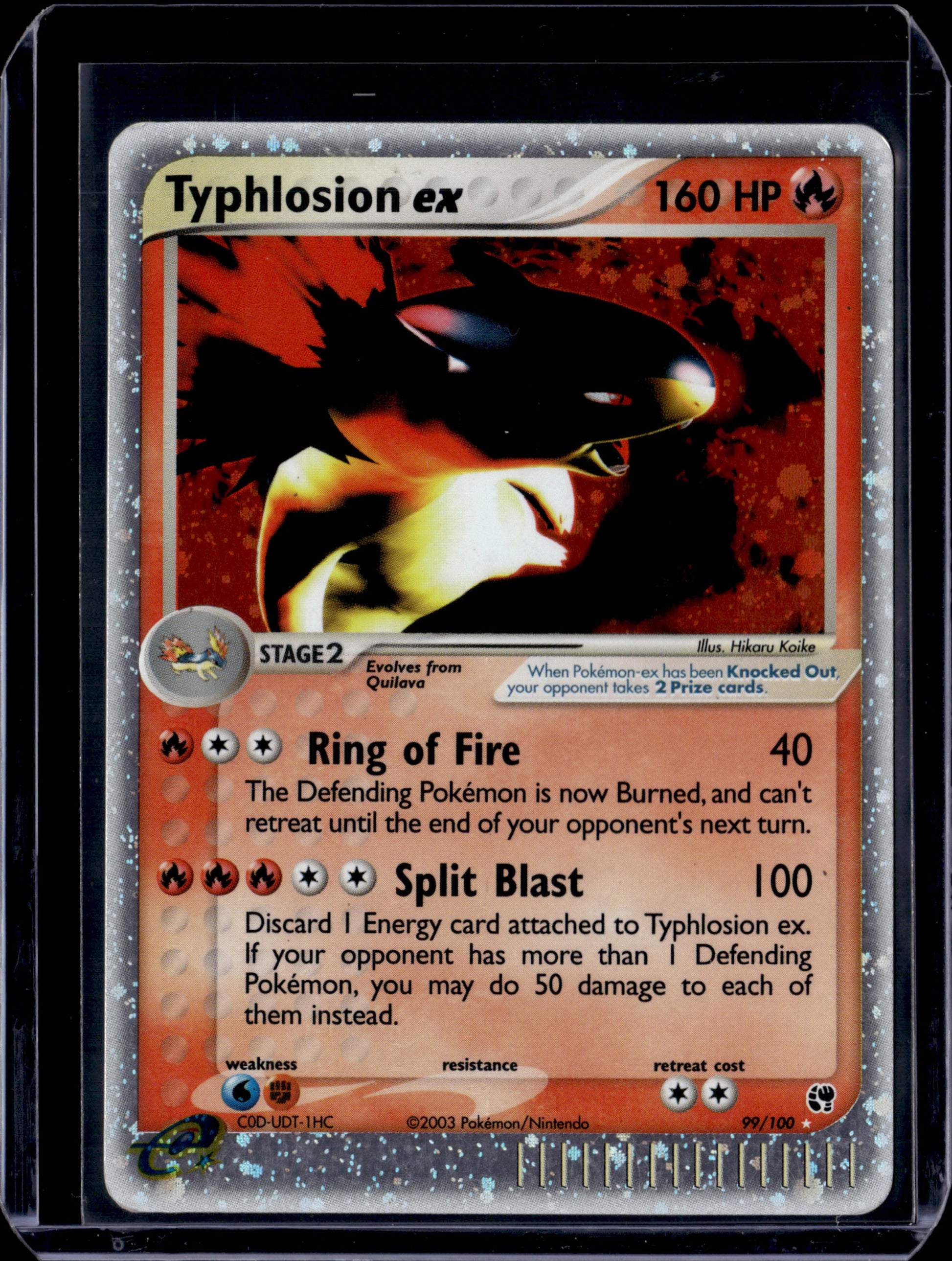 Typhlosion ex Sandstorm #99/100 Holofoil Pokémon Card (front)