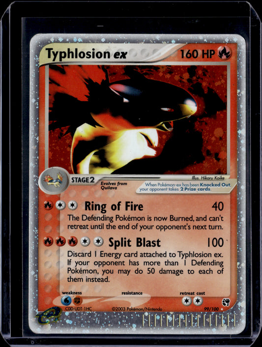 Typhlosion ex Sandstorm #99/100 Holofoil Pokémon Card (front)