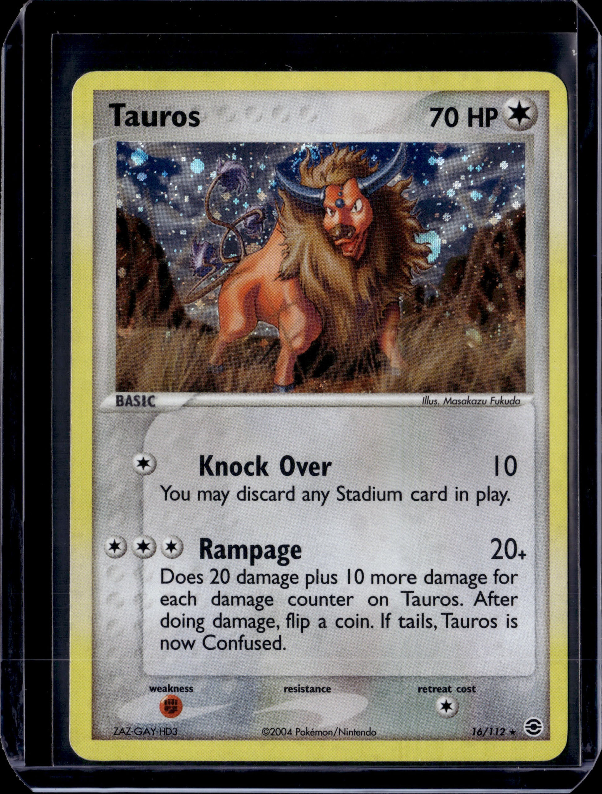 Tauros FireRed & LeafGreen #16/112 Holofoil Pokémon Card (front)