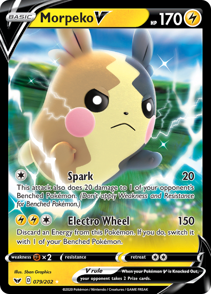 Morpeko V 079/202 Rare Holo V Sword & Shield