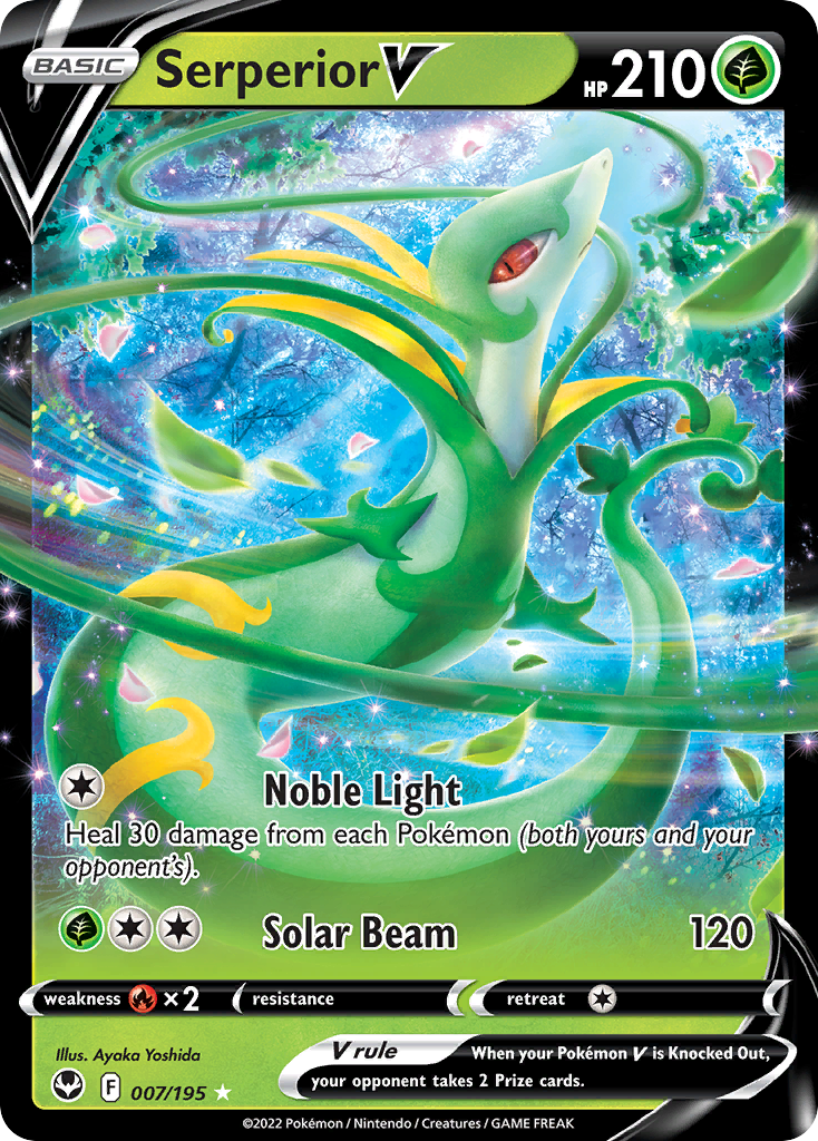 Serperior V 007/195 Rare Holo V Silver Tempest