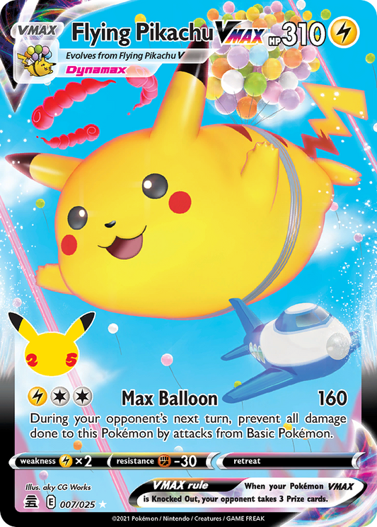 Flying Pikachu VMAX 007/025 Rare Holo VMAX Celebrations