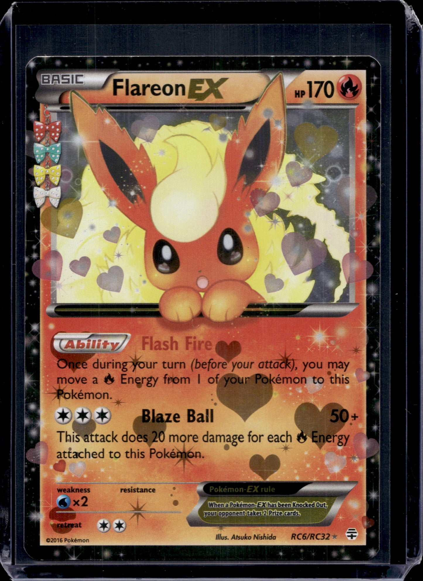 Flareon EX Generations: Radiant Collection #RC6/RC32 Holofoil Pokémon Card (front)