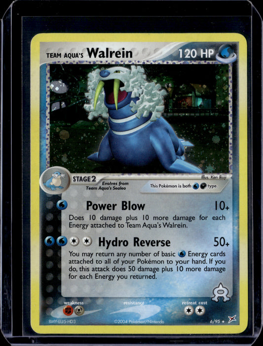 Team Aqua's Walrein Team Magma vs Team Aqua #6/95 Holofoil Pokémon Card (front)