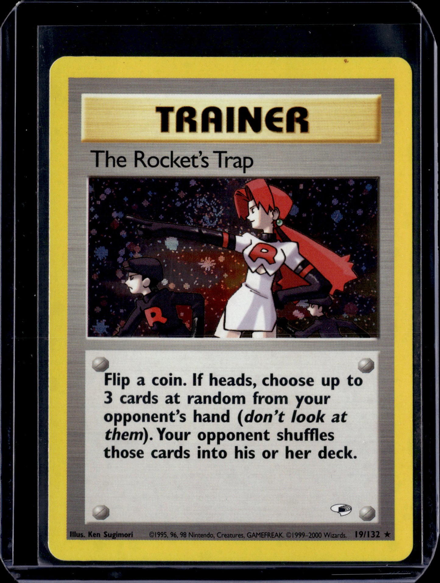 The Rocket's Trap Gym Heroes #019/132 Unlimited Holofoil Pokémon Card (front)