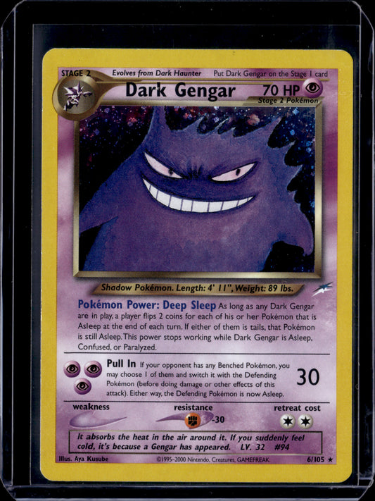 Dark Gengar Neo Destiny #006/105 Unlimited Holofoil Pokémon Card (front)