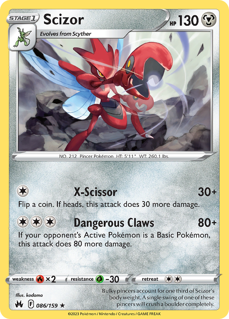 Scizor 086/159 Rare Crown Zenith