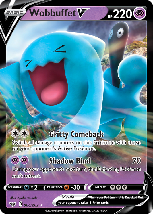 Wobbuffet V 086/202 Rare Holo V Sword & Shield