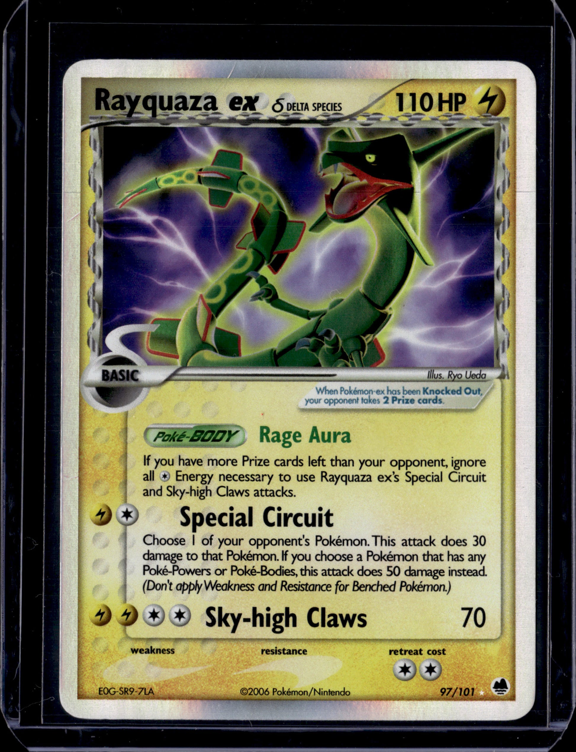 Rayquaza ex (Delta Species) Dragon Frontiers #97/101 Holofoil Pokémon Card (front)