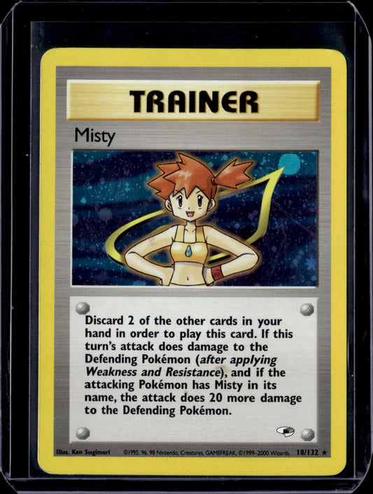 Misty (18) Gym Heroes #018/132 Unlimited Holofoil Pokémon Card (front)