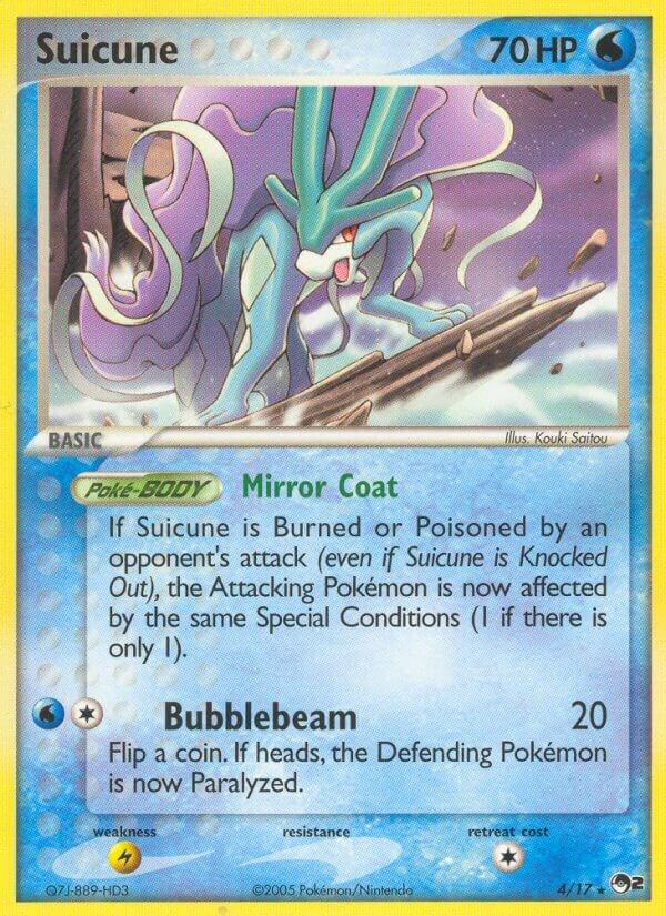 Suicune 004/017 Rare POP Series 2 Pokémon card