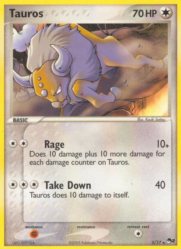 Tauros 005/017 Rare POP Series 2 Pokémon card