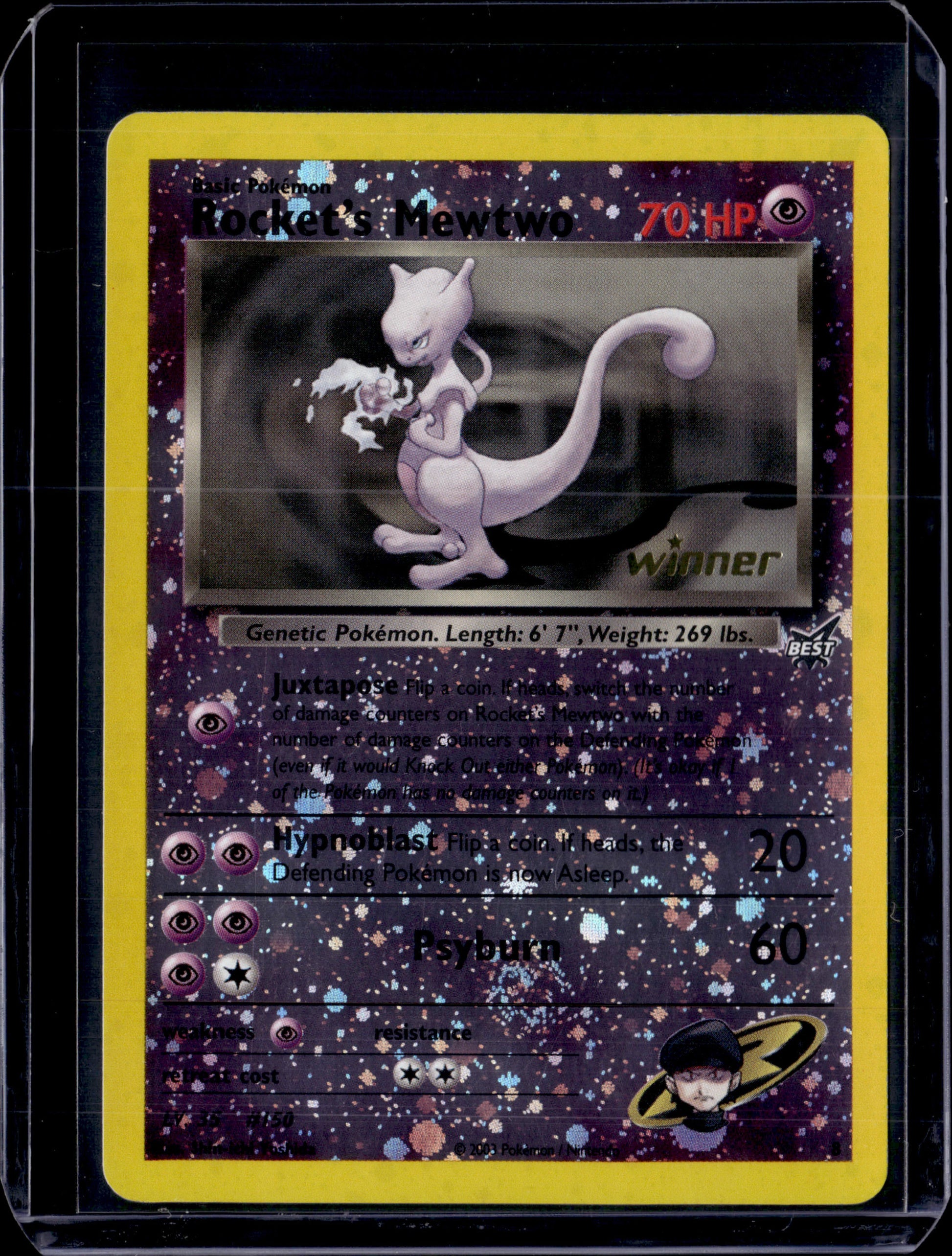 Rocket's Mewtwo - 8 [Winner] Best of Promos #008/009 Reverse Holofoil Pokémon Ca (front)