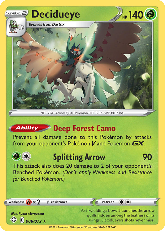 Decidueye 008/072 Rare Holo Shining Fates