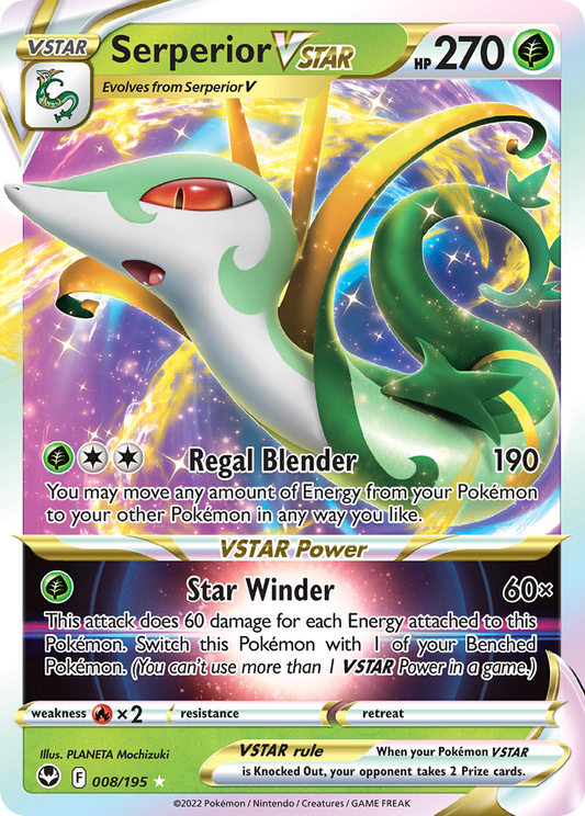 Serperior VSTAR 008/195 Rare Holo VSTAR Silver Tempest