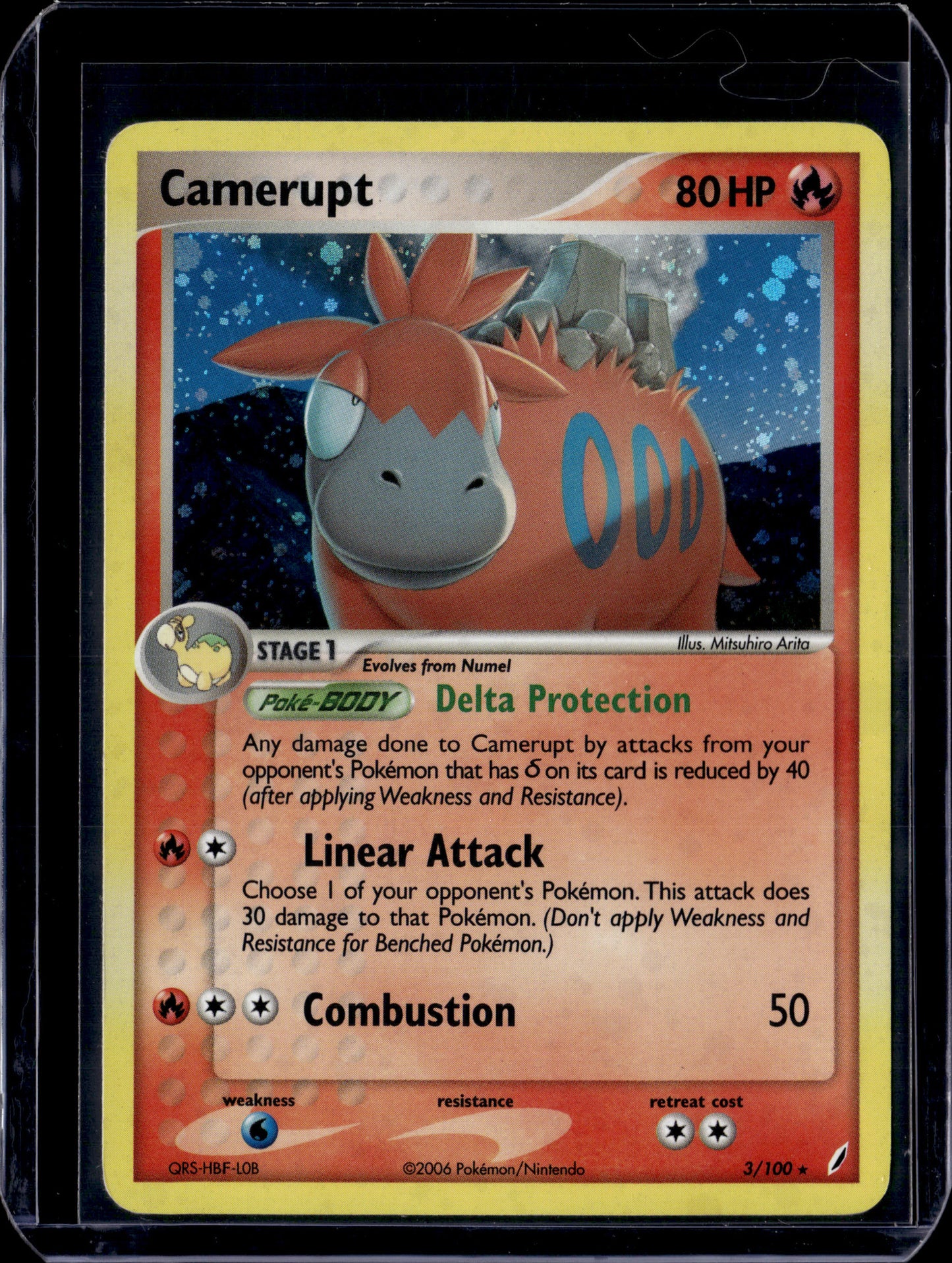Camerupt Crystal Guardians #3/100 Holofoil Pokémon Card (front)