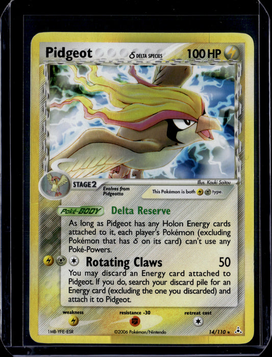 Pidgeot (Delta Species) Holon Phantoms #14/110 Holofoil Pokémon Card (front)