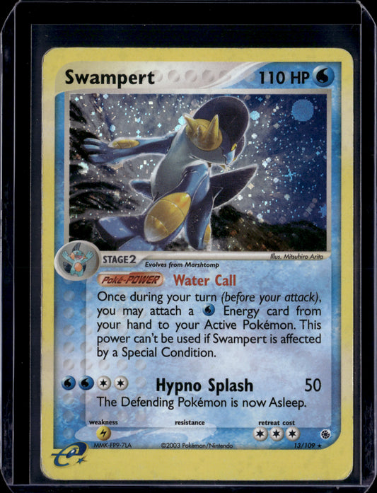 Swampert - 13/109 Ruby and Sapphire #13/109 Holofoil Pokémon Card (front)