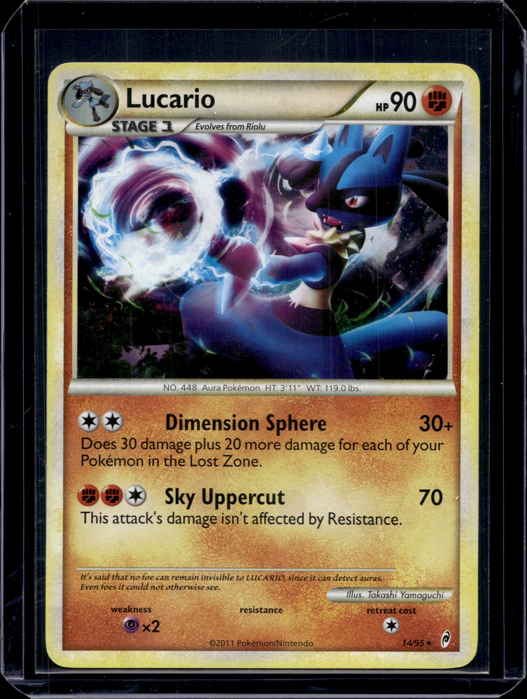Lucario Call of Legends #14/95 Holofoil Pokémon Card (front)