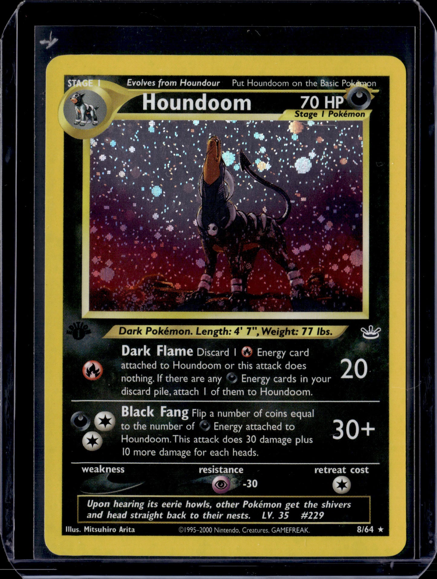 Houndoom Neo Revelation #08/64 1st Edition Holofoil Pokémon Card (front)