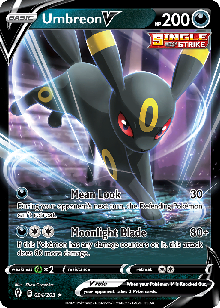 Umbreon V 094/203 Rare Holo V Evolving Skies