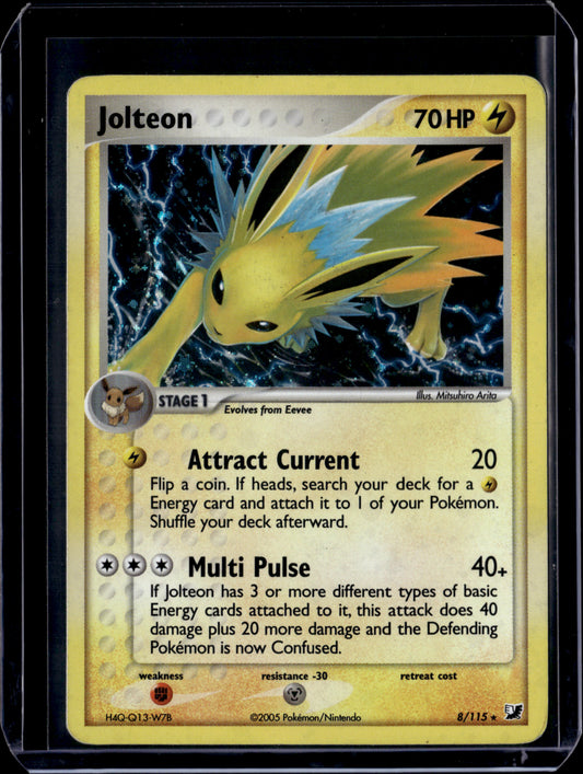 Jolteon Unseen Forces #8/115 Holofoil Pokémon Card (front)