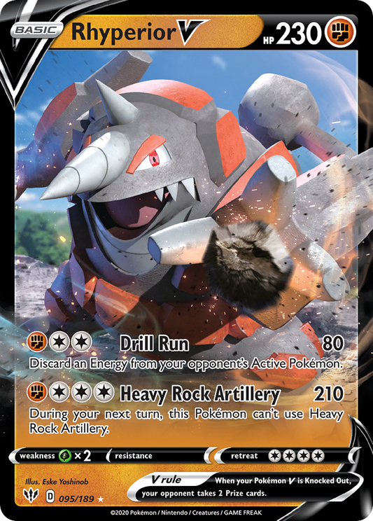 Rhyperior V 095/189 Rare Holo V Darkness Ablaze