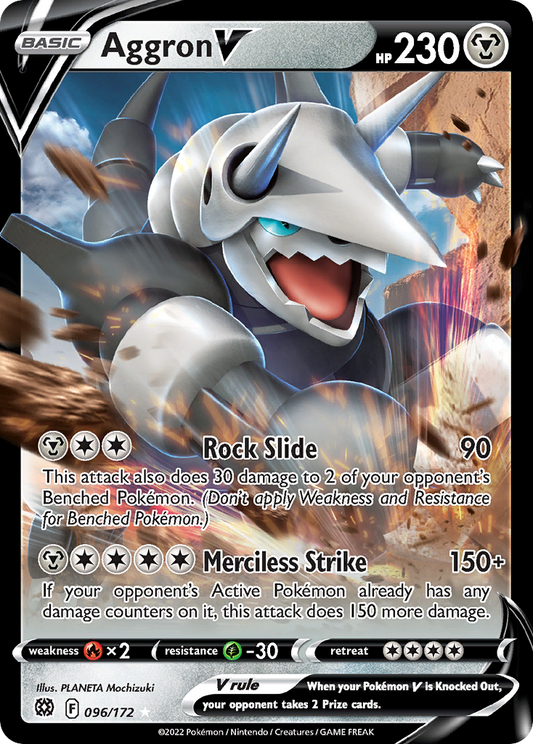 Aggron V 096/172 Rare Holo V Brilliant Stars