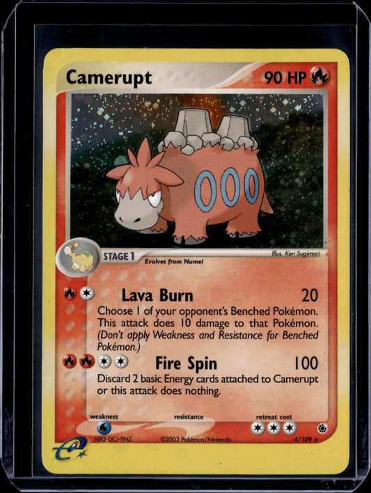 Camerupt Ruby and Sapphire #4/109 Holofoil Pokémon Card (front)